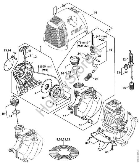 Dispositivo di avviamento, serbatoio carburante FC 100, FC 110 FC 110 brand Stihl